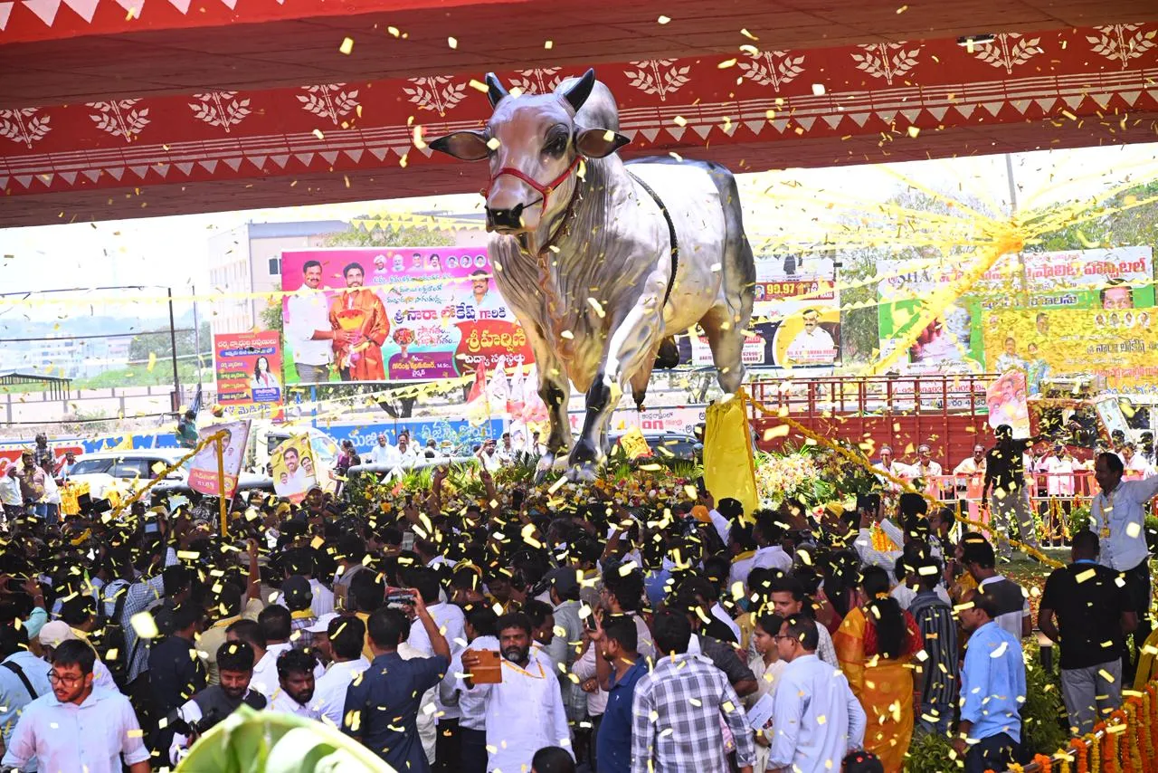 ఒంగోలులో 20 మంది ప్రముఖుల విగ్రహాలు, ‘ఒంగోలు గిత్త’ ప్రతిమను ఆవిష్కరించిన