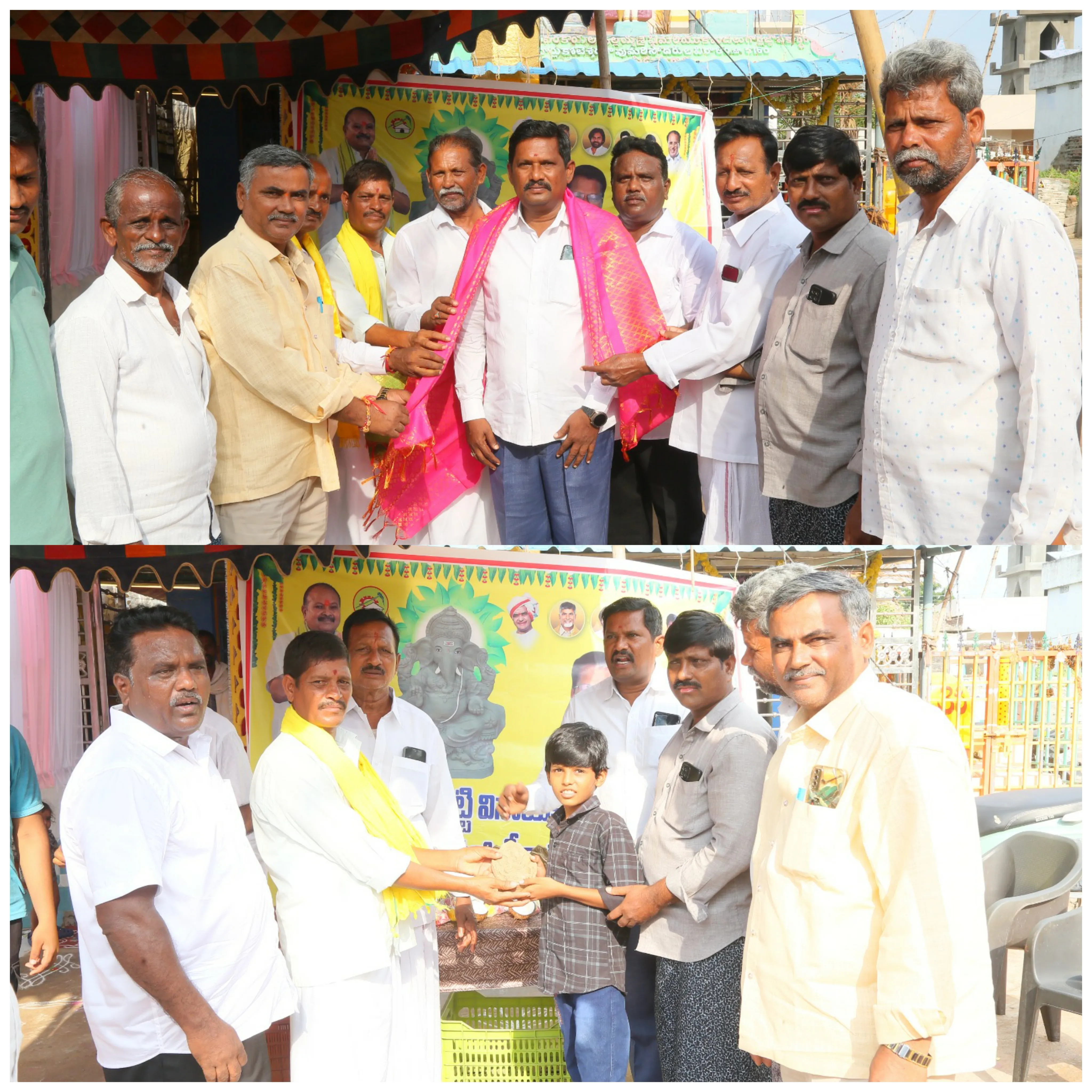 దేవరంపాడులో మట్టి విగ్రహాలు పంపిణీ
