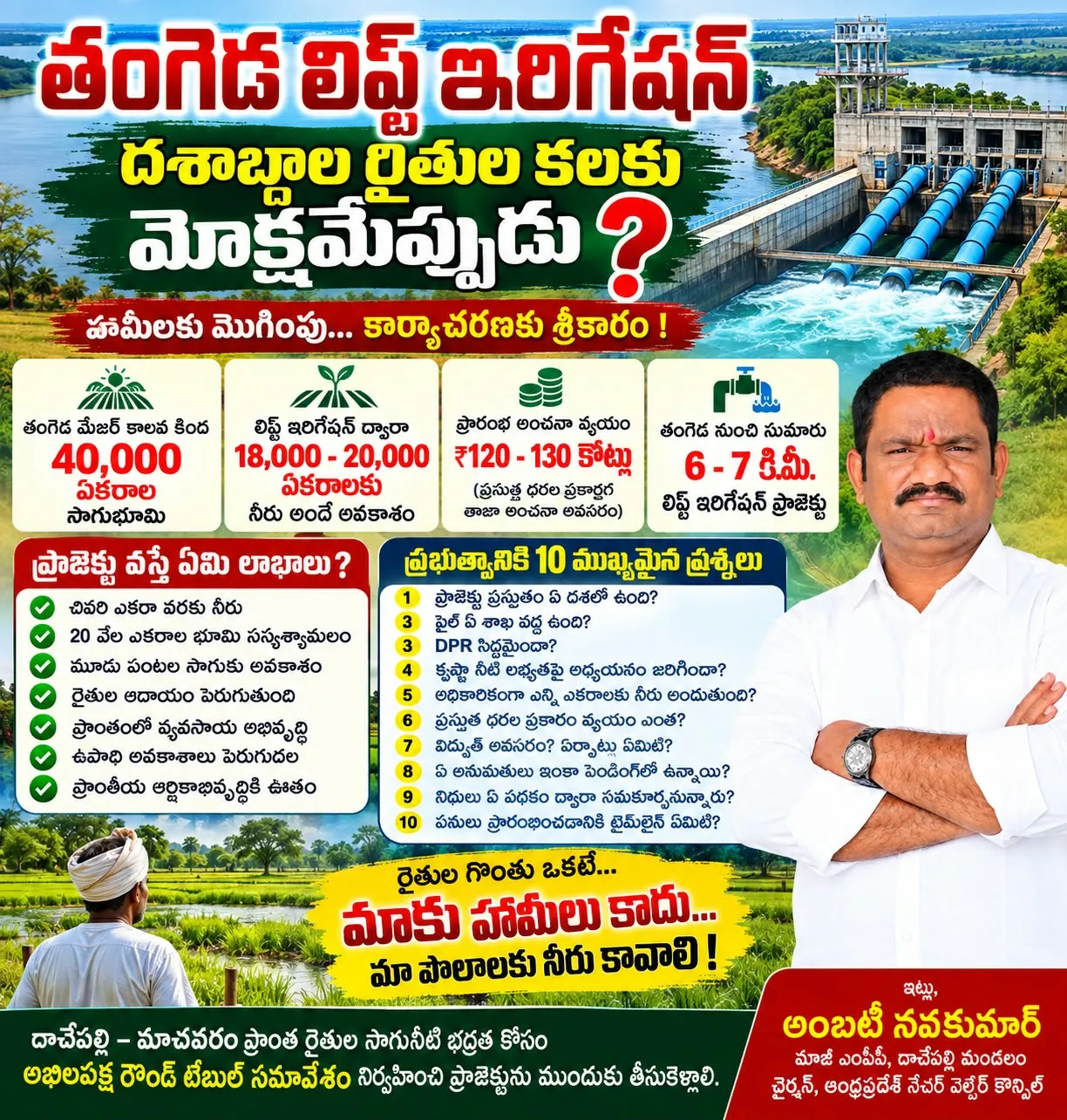 తంగెడ లిప్ట్ ఇరిగేషన్ ప్రాజెక్టు రైతుల చిరకాల వాంఛ 